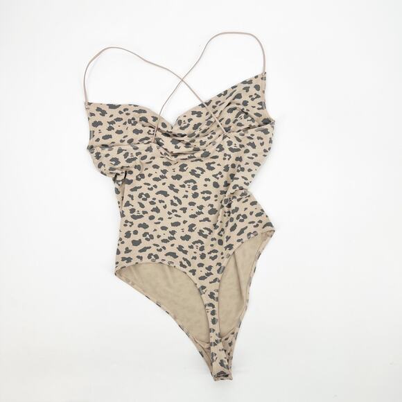 Abercrombie & Fitch Animal Print Cowl Neck Bodysuit Size Medium - Picture 4 of 8